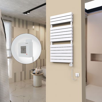  - 20H Electric Towel Warmer 600x1180 White Ktx1 1000 W (Spiral Cable)