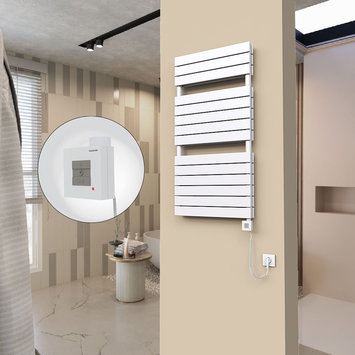 Radiva - 20H Electric Towel Warmer 600x1180 White Ktx1 1000 W (Spiral Cable)