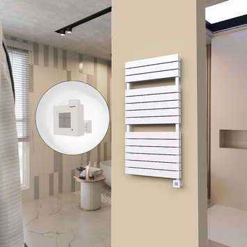Radiva - 20H Sèche Serviettes Electrique 600x1180 Blanc Ktx1 1000 Watt