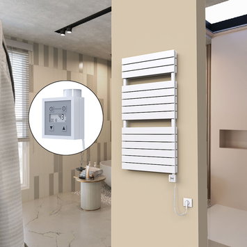 Radiva - 20H Electric Towel Warmer 600x1180 White Ktx3 1000 W (Spiral Cable)