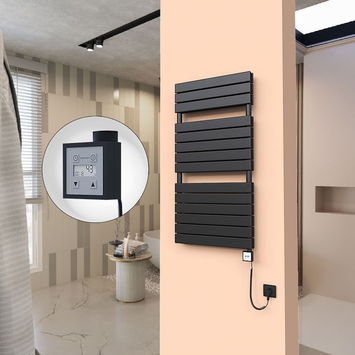  - 20H Elektrikli Havlupan 600x1180 Mat Siyah Ktx3 1000 Watt Spiral Kablolu