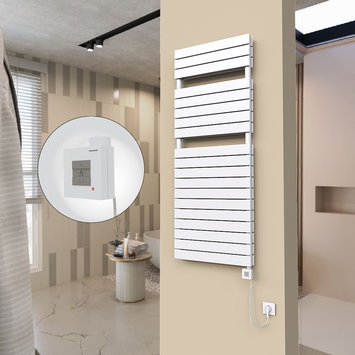 Radiva - 20H Electric Towel Warmer 600x1550 White Ktx1 1000 W (Spiral Cable)