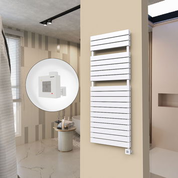  - 20H Sèche Serviettes Electrique 600x1550 Blanc Ktx1 1000 Watt