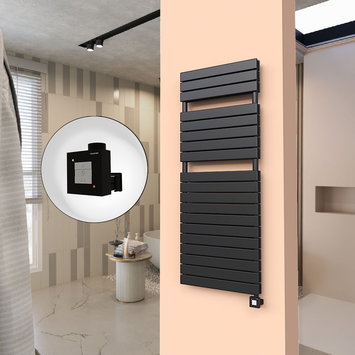Radiva - 20H Sèche Serviettes Electrique 600x1550 Noir mat Ktx1 1000 Watt