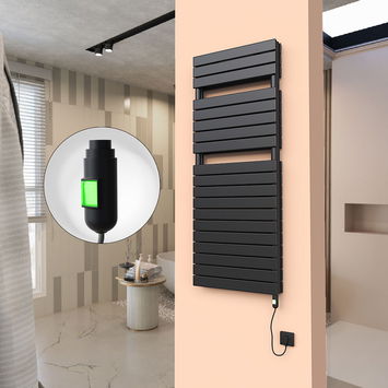  - 20H Electric Towel Warmer 600x1550 Matte Black (On/Off) 900 W