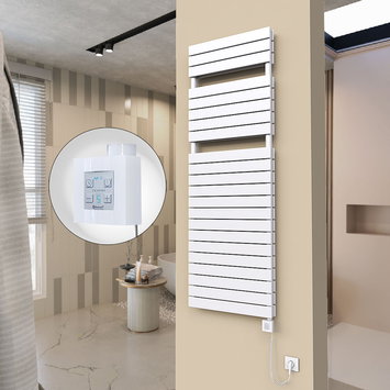 Radiva - 20H Electric Towel Warmer 600x1772 White Ktx4 1000 W (Spiral Cable)