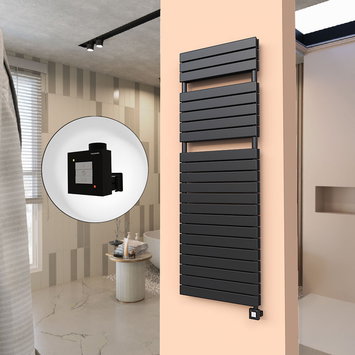 Radiva - 20H Electric Towel Warmer 600x1772 Matte Black Ktx1 1000 W