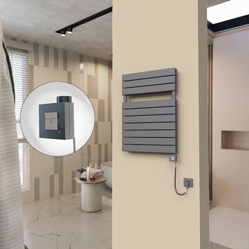 Radiva - 20H Electric Towel Warmer 600x810 Anthracite Ktx1 600 W (Spiral Cable)
