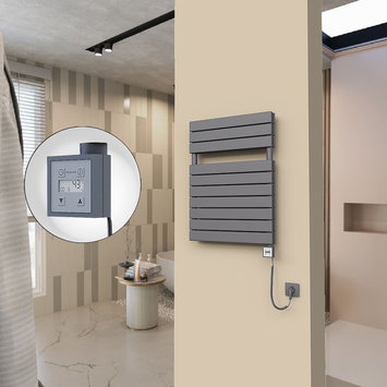 Radiva - 20H Electric Towel Warmer 600x810 Anthracite Ktx3 600 W (Spiral Cable)