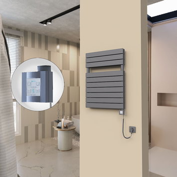 Radiva - 20H Electric Towel Warmer 600x810 Anthracite Ktx4 600 W (Spiral Cable)