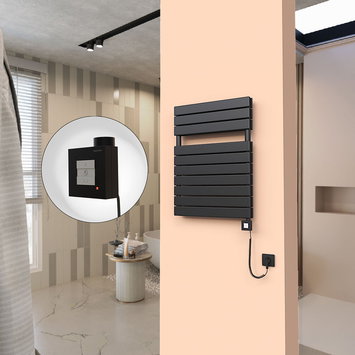 Radiva - 20H Elektrikli Havlupan 600x810 Mat Siyah Ktx1 1000 Watt Spiral Kablolu