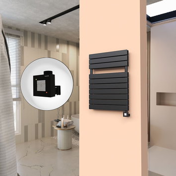 Radiva - 20H Electric Towel Warmer 600x810 Matte Black Ktx1 600 W