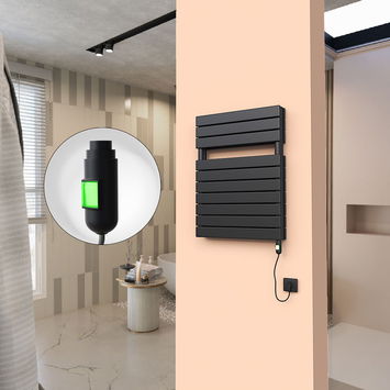  - 20H Sèche Serviettes Electrique 600x810 Noir mat (On/Off) 900 W