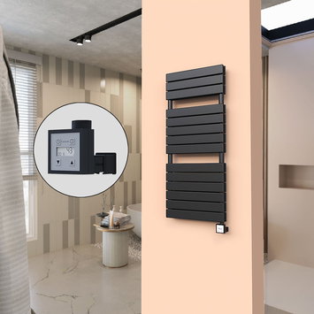 Radiva - 20H Sèche Serviettes Electrique 500x1180 Noir mat Ktx3 1000 W