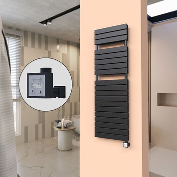 Radiva - 20H Sèche Serviettes Electrique 500x1550 Noir mat Ktx3 1000 W