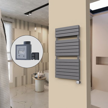 Radiva - 20H Sèche Serviettes Electrique 600x1180 Anthracite Ktx3 1000 W