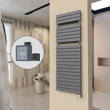 Radiva - 20H Sèche Serviettes Electrique 600x1772 Anthracite Ktx3 1000 W
