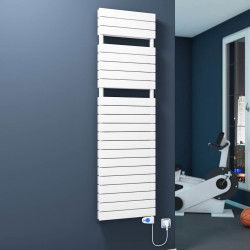  - 20H Sèche Serviettes Electrique 600x1772 Blanc (Thermostat Musa) 1500 W