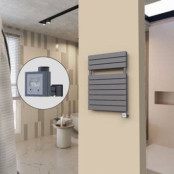 Radiva - 20H Sèche Serviettes Electrique 600x810 Anthracite Ktx3 1000 W