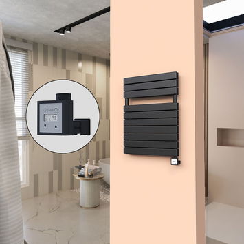  - 20H Sèche Serviettes Electrique 600x810 Noir mat Ktx3 1000 W