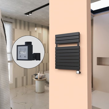 Radiva - 20H Sèche Serviettes Electrique 600x810 Noir mat Ktx3 1000 W