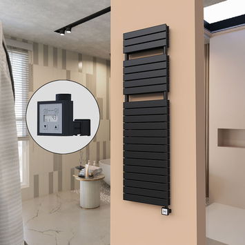  - 21H Electric Towel Warmer 500x1772 Matte Black Ktx3 1000 W