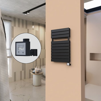 Radiva - 21H Electric Towel Warmer 500x810 Matte Black Ktx3 600 W