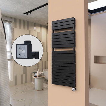 Radiva - 21H Electric Towel Warmer 600x1550 Matte Black Ktx3 1000 W