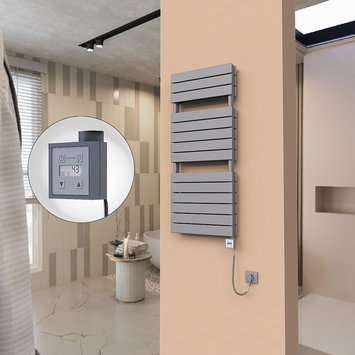 Radiva - 21H Sèche Serviettes Electrique 500x1180 Anthracite Ktx3 1000 Watt Câble en spirale
