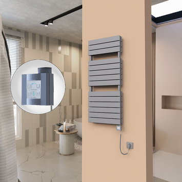 Radiva - 21H Electric Towel Warmer 500x1180 Anthracite Ktx4 1000 W (Spiral Cable)