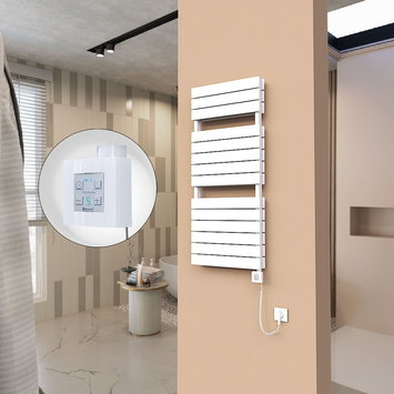 Radiva - 21H Electric Towel Warmer 500x1180 White Ktx4 1000 W (Spiral Cable)