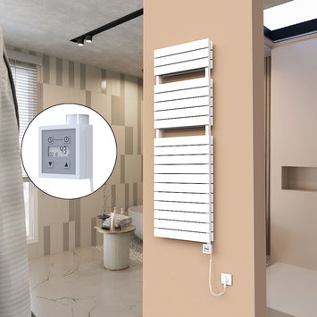 Radiva - 21H Sèche Serviettes Electrique 500x1550 Blanc Ktx3 1000 Watt Câble en spirale