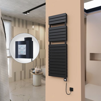 Radiva - 21H Elektrikli Havlupan 500x1550 Mat Siyah Ktx4 1000 Watt Spiral Kablolu