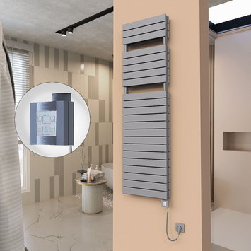 Radiva - 21H Electric Towel Warmer 500x1772 Anthracite Ktx4 1000 W (Spiral Cable)