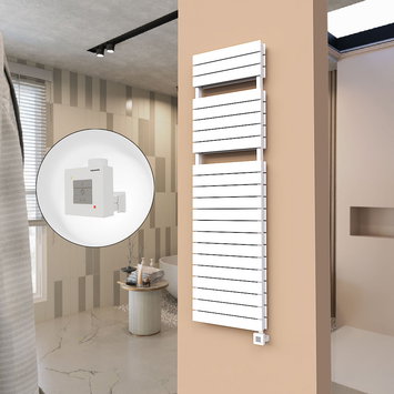 Radiva - 21H Sèche Serviettes Electrique 500x1772 Blanc Ktx1 1000 Watt