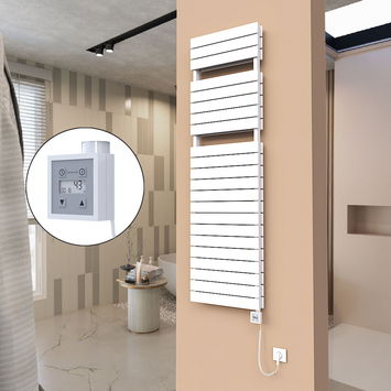  - 21H Sèche Serviettes Electrique 500x1772 Blanc Ktx3 1000 Watt Câble en spirale