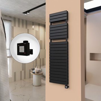 Radiva - 21H Elektrikli Havlupan 500x1772 Mat Siyah Ktx1 1000 Watt