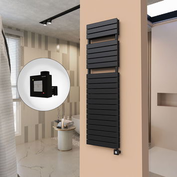  - 21H Electric Towel Warmer 500x1772 Matte Black Ktx1 1000 W
