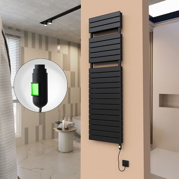 Radiva - 21H Sèche Serviettes Electrique 500x1772 Noir mat (On/Off) 1500 W