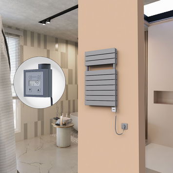  - 21H Electric Towel Warmer 500x810 Anthracite Ktx3 600 W (Spiral Cable)