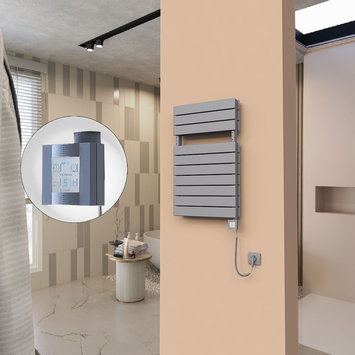 Radiva - 21H Electric Towel Warmer 500x810 Anthracite Ktx4 600 W (Spiral Cable)