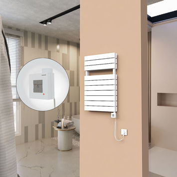  - 21H Electric Towel Warmer 500x810 White Ktx1 600 W (Spiral Cable)