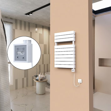 Radiva - 21H Electric Towel Warmer 500x810 White Ktx3 600 W (Spiral Cable)