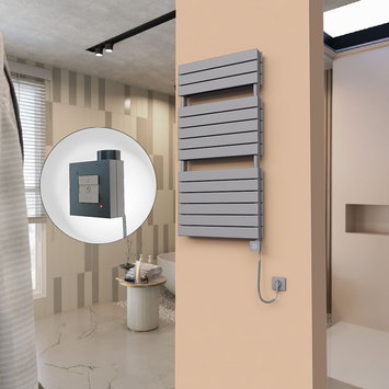Radiva - 21H Sèche Serviettes Electrique 600x1180 Anthracite Ktx1 1000 Watt Câble en spirale