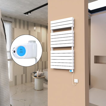Radiva - 21H Elektrikli Havlupan 600x1180 Beyaz (Musa Termostat) 1200 W