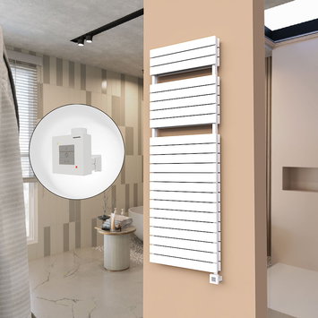 Radiva - 21H Sèche Serviettes Electrique 600x1772 Blanc Ktx1 1000 Watt