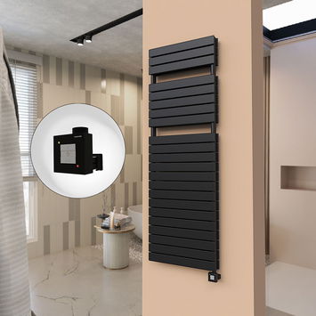  - 21H Electric Towel Warmer 600x1772 Matte Black Ktx1 1000 W