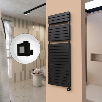 Radiva - 21H Electric Towel Warmer 600x1772 Matte Black Ktx1 1000 W