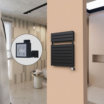  - 21H Elektrikli Havlupan 600x810 Mat Siyah Ktx3 1000 W