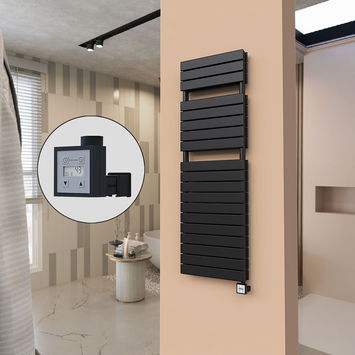  - 21H Sèche Serviettes Electrique 500x1550 Noir mat Ktx3 1000 W